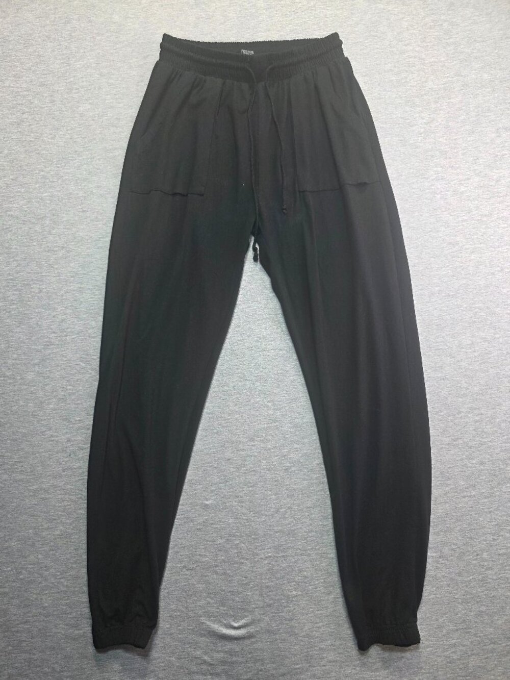 Indero Black Jogger Pants Elastic Drawstring Waist Size S/M